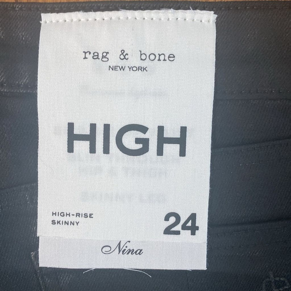 NWT Rag and Bone Nina High Rise Skinny black Jeans Size 24 - Picture 9 of 16